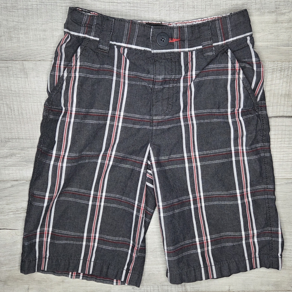 Tony Hawk Kids Plaid Adjustable Waist Shorts Boys Size 7